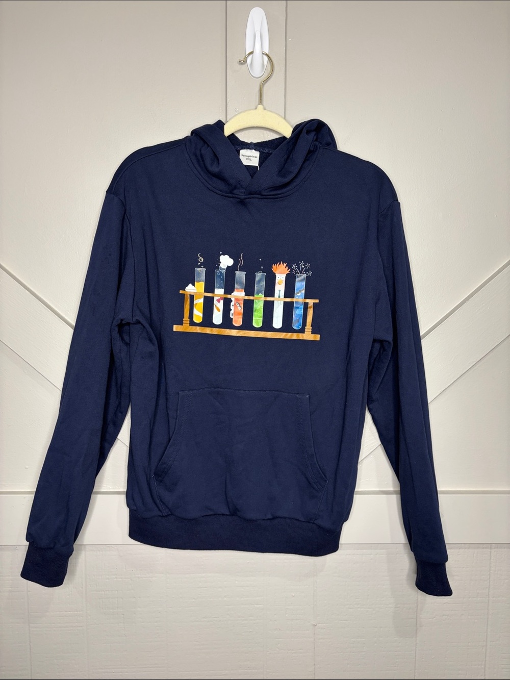 Spring & Gege Navy Blue Muppet Science Beaker Hoodie Sweatshirt Kermit Unisex